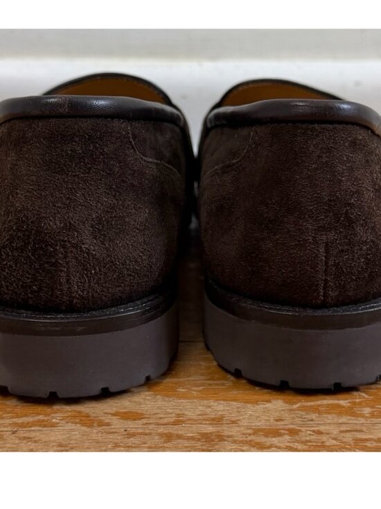 Vintage Mens Cole Haan Suede Penny Loafers Size 8.5 90s Dress Shoes Dark Brown main image 4